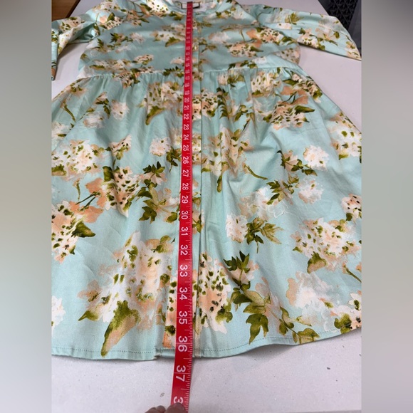 Tuckernuck Aqua Watercolor Royal Shirt Dress Small - Picture 10 of 10